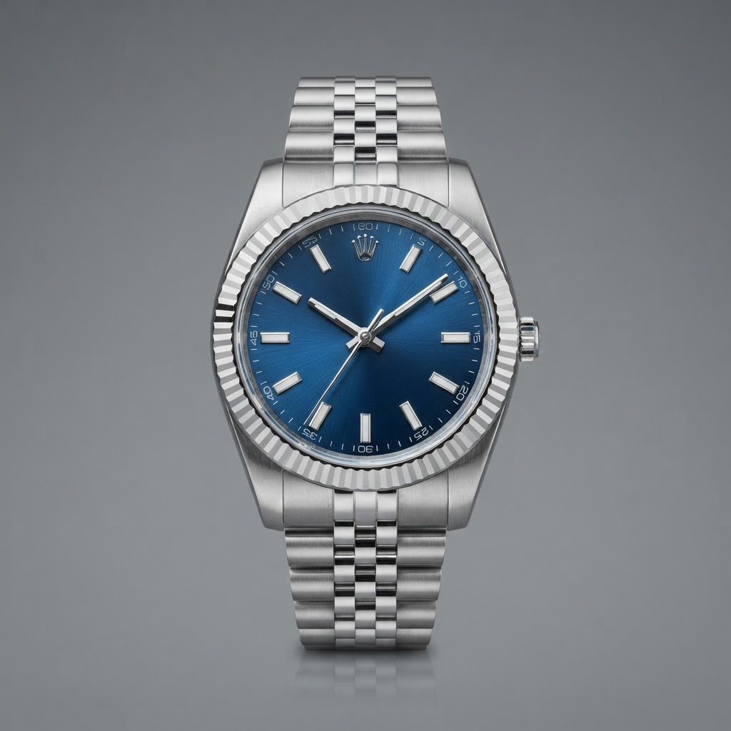 Rolex Datejust 41 with blue dial and fluted bezel